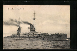 AK Kriegsschiff S. M. S. König Albert In Fahrt  - Guerra