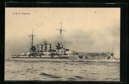 AK Kriegsschiff SMS Helgoland In Forcierter Fahrt  - Guerre
