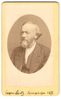 Fotografie S. Mauer, Coburg, Caspar Lurtz Mit Ernstem Blick Und Vollbart, 1877  - Personnes Anonymes
