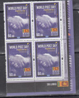 SRI LANKA , 2023, World Post Day, Block Of 4, Traffic Lights, MNH, (**) - Sri Lanka (Ceylon) (1948-...)