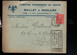 OBLITERATION MECANIQUE FOIRE DE LYON SUR LETTRE A EN TETE 1931 - Oblitérations Mécaniques (Autres)