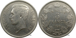 Belgique - Royaume - Albert Ier - 5 Francs - Un Belga 1932 - TTB+/AU50 - Mon6103 - 5 Frank & 1 Belga