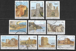 GREECE 1998 Castles Of Greece II Horizontally Perforated Complete Used Set Vl. 2019 / 2028 A - Used Stamps