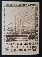 Private Ganzsache Litzmannstadt 1. Postwertzeichenschau 1942 Sonderstempel - Interi Postali Privati