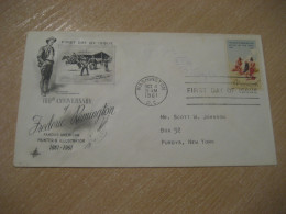 WASHINGTON 1961 To Purdys Frederic Remington Artist West American Indians Indian FDC Cover USA Indigenous Native History - Indianer