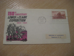 SIOUX CITY 1954 Lewis And Clark Expedition American Indians Indian FDC Cancel Cover USA Indigenous Native History - Indios Americanas