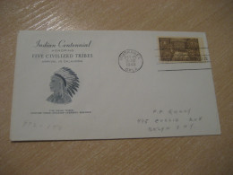 MUSKOGEE 1948 Five Indian Tribes Oklahoma American Indians Indian FDC Cancel Cover USA Indigenous Native History - Indios Americanas