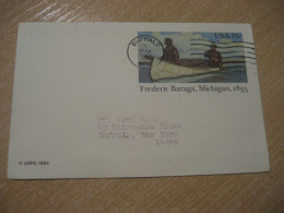 BUFFALO 1984 Frederic Baraga Micihigan American Indians Indian Cancel Stationery Card USA Indigenous Native History - American Indians