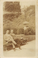 Annonymous Persons Souvenir Photo Social History Portraits & Scenes Elegant Couple On Bench - Photographs