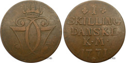 Danemark - Royaume - Christian VII - 1 Skilling Danske 1771 K.M. - TB/VF25 - Mon5779 - Denmark