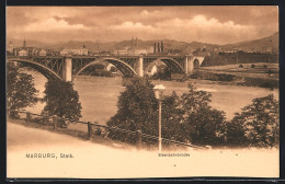 AK Marburg /Stmk., Ortsansicht Mit Eisenbahnbrücke  - Slovenia