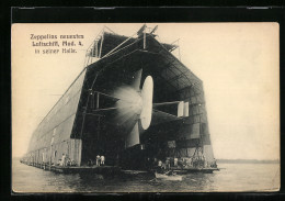 AK Zeppelins Neuestes Luftschiff Modell 4 In Seiner Halle  - Dirigeables