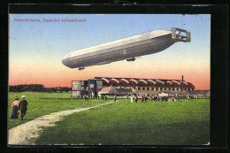 AK Friedrichshafen, Zeppelin über Der Luftschiffwerft  - Dirigeables