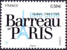 France Autoadhésif ** N°  508 Au Modèle 4512 - Barreau De Paris ( BdF Possible) - Monument -> Tour Eiffel - Unused Stamps