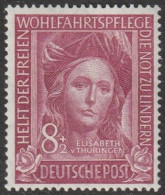 BRD: 1949, Mi. Nr. 117,  Helfer Der Menschheit (I), 8+2 Pfg. Hl. Elisabeth.   **/MNH - Neufs