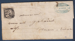 Taxe N° 3 Oblitéré Type 15 ST  GAUDENS Sur Lettre Sans Texte Pour Villeneuve De Rivière - 1859-1959 Cartas & Documentos