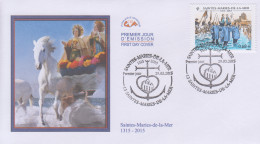 Enveloppe   FDC  1er  Jour    FRANCE    Les   SAINTES  MARIES  DE  LA  MER    2015 - 2010-2019