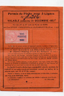 Epone (78)   Permis De Pêche  1950  Avec 1 Timbre   Fiscal  Taxe Piscicole (PPP47232) - Brieven En Documenten