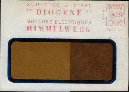 France 1959. Empreinte De Machine à Affranchir, Soudeuse à L'arc Diogène. Moteurs électriques Himmelwerk - Electricidad