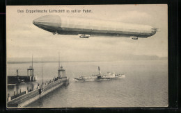 AK Das Zeppelische Luftschiff In Voller Fahrt  - Zeppeline