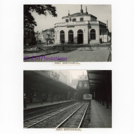 Lot De 2 Photos Gare Parc Montsouris Ligne Petite Ceinture Paris Seine 75 France Train Chemin Chemins Fer Ville Photo - Eisenbahnen