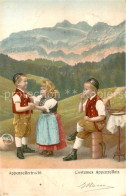 13724143 Appenzell IR Kinder Appenzellertracht Kuenstlerkarte Appenzell IR - Sonstige & Ohne Zuordnung