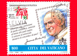 VATICANO - Usato - 1998 - Esposizione Mondiale Di Filatelia - Ritratto Di Giovanni Paolo II - 800 - Oblitérés