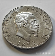 Italia Regno - 5 Lire 1875 (qFDC) - 1861-1878 : Víctor Emmanuel II