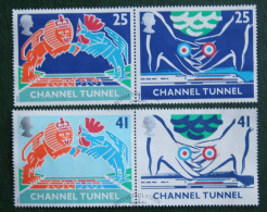 CHANNEL TUNNEL (Mi 1513-1516) 1994 Used Gebruikt Oblitere ENGLAND GRANDE-BRETAGNE GB GREAT BRITAIN - Gebraucht