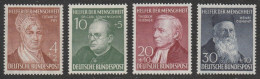 BRD: 1952, Mi. Nr. 156-59, Wohlfahrt: Helfer Der Menschheit (III).  **/MNH - Ungebraucht