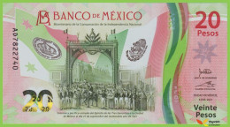 Voyo MEXICO 20 Pesos 2021 P132-1-2021(3) B726a AD UNC Commemorative Polymer - Messico