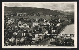 AK Steyr /Oberdonau, Ennsdorf, Ortsansicht Mit Brücke U. Hoher Ennsleite  - Autres & Non Classés