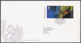 GB Great Britain 2000 FDC Space, Stars, Ant, Insect, London Zoo, Se-tenant, Pictorial Postmark, First Day Cover - Covers & Documents