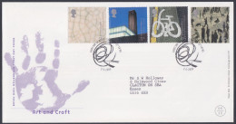 GB Great Britain 2000 FDC Art & Craft, Dog, Bicycle, Cycle, Tate Modern Museum, Arts Pictorial Postmark, First Day Cover - Brieven En Documenten