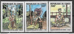 1995 CONGO Brazzaville 1001-03** Costumes, Coutumes - Ungebraucht