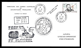 T.A.A.F -  ALFRED FAURE CROZET - LETTRE POSTÉE EN MER - Storia Postale