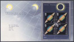 GB Great Britain 1999 FDC Total Eclipse, Saturn, Planet, Sun, Moon, Hubble Telescope Pictorial Postmark, First Day Cover - Covers & Documents