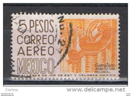 MESSICO:  1962  P.A.  QUERETARO  -   5 P. GIALLO  BRUNO  US. -  D. 14  -  YV/TELL. 225 - Mexique