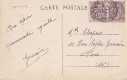 SOMME CP 1932 ST QUENTIN LA MOTTE CX AU BAILLY RECETTE DISTRIBUTION SUR PAIRE 10C BLANC - 1921-1960: Modern Tijdperk