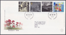 GB Great Britain 1999 FDC Soldiers' Tale, Bird, Dove, Birds, Graveyard, Grave Flower Pictorial Postmark, First Day Cover - Storia Postale