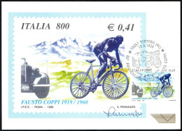 CYCLING - ITALIA TORTONA (AL) 1999 - 80° ANNIVERSARIO NASCITA FAUSTO COPPI - FDC - CARTOLINA FIRMATA RINNAUDO - A - Cyclisme