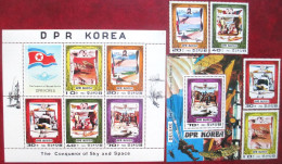 Korea, North 1980    M/S + S/S + 4 V The  Concueror Of  Sky And Space   MNH - Korea, North