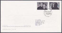 GB Great Britain 1999 FDC Edward & Sophie, Prince, Royal, Royalty, British, Pictorial Postmark, First Day Cover - Lettres & Documents