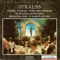 Strauss - Valses. Polkas Y Marchas Vienesas. El Bello Danubio Azul. Rosas Del Sur. El Barón Gitano. CD - Klassiekers