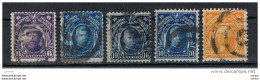 PHILIPPINES:  1906/14  FAMOUS  MEN  -  LOT  5  USED  STAMPS  -  YV/TELL. 206//212 - Filippijnen