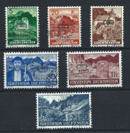 Liechtenstein Service N°22/27 Obl (FU) 1937/41 - T.P De 1937-38 Surcharge B - Dienstmarken