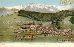 13709922 Einsiedeln SZ Ortsansicht Mit Kloster Und Den Alpen Einsiedeln SZ - Autres & Non Classés