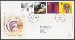 GB Great Britain 1999 FDC Inventors' Tale, Timepiece, Time, Clock, Computer, Pictorial Postmark, First Day Cover - Briefe U. Dokumente