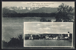 AK Tutzing, Uferpartie, Karwendel Gebirge  - Tutzing