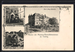 AK Tutzing, Herz Jesu-Kloster Der Missions-Benediktinerinnen, Klosterportal, Kirche Maria-Hilf  - Tutzing